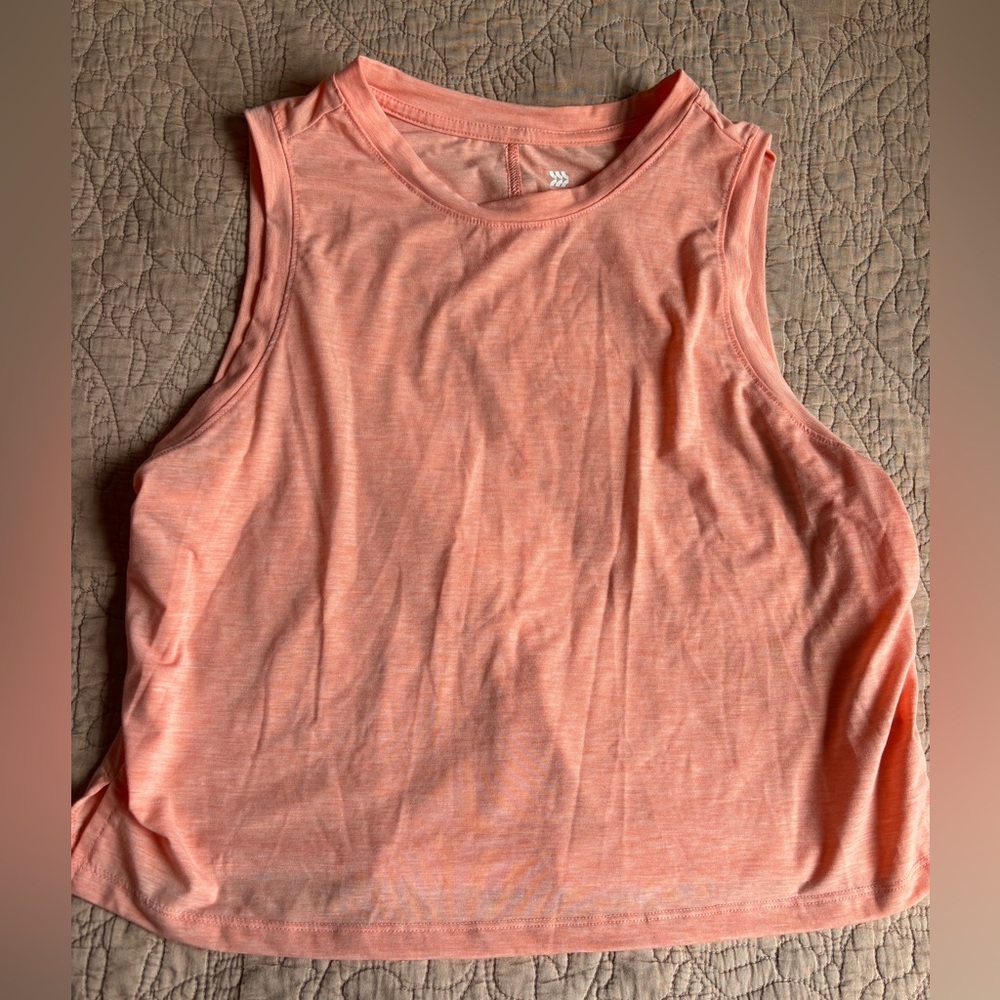 All in Motion Orange Sleeveless Crop Muscle Tee